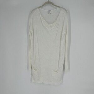 Transit par such Shirt Women’s large L white linen coastal quiet luxury  linen